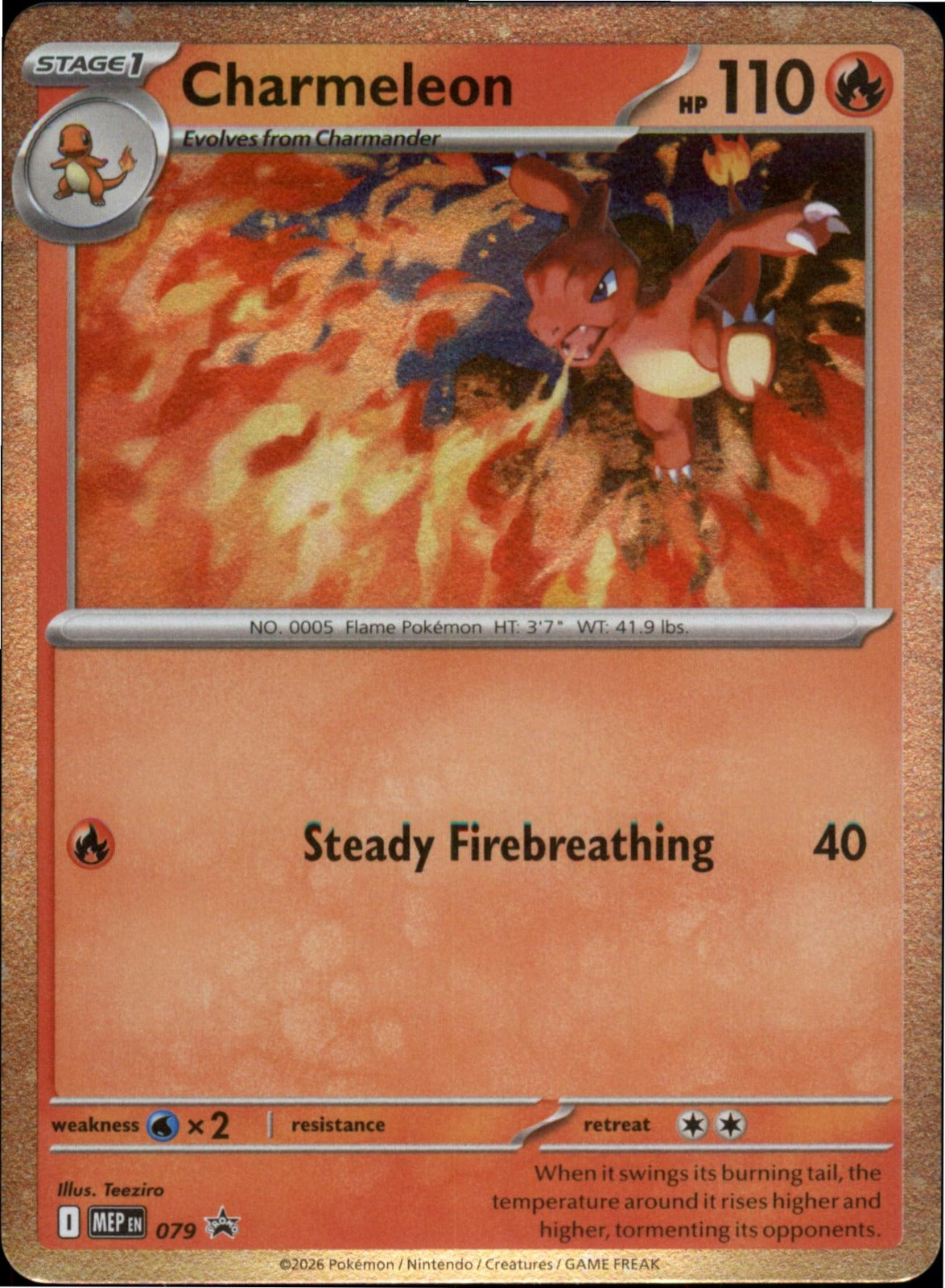 Pokemon Charmeleon - (Cosmos Holo) Promo ME: Mega Evolution Promo 079 NM Holo