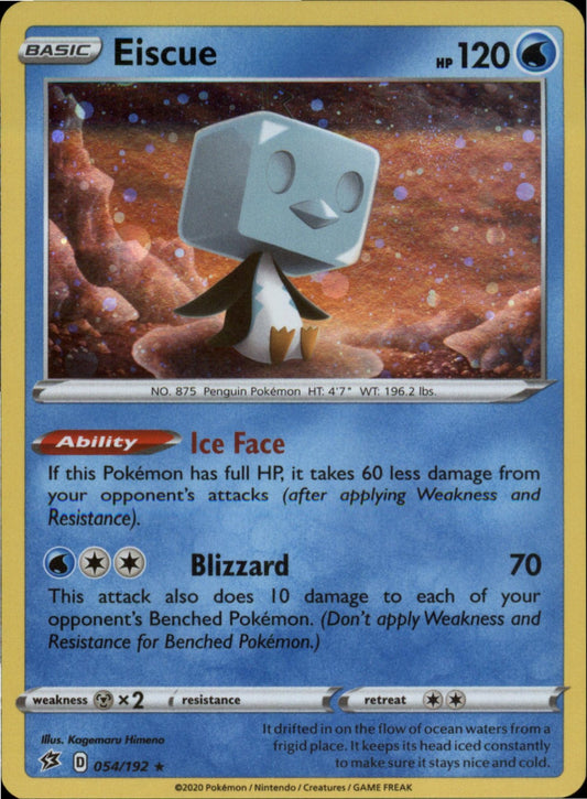 Pokemon Eiscue Holo Rare SWSH02: Rebel Clash 054/192 NM