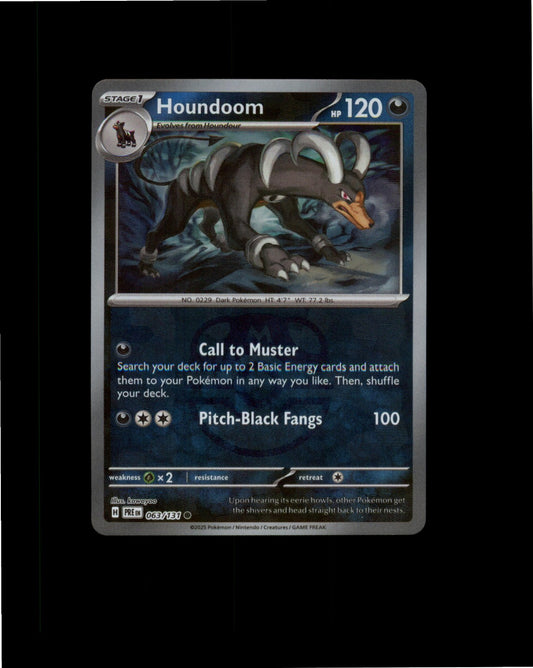 Pokemon Houndoom (Master Ball) Common SV: Prismatic Evolutions 063/131 NM