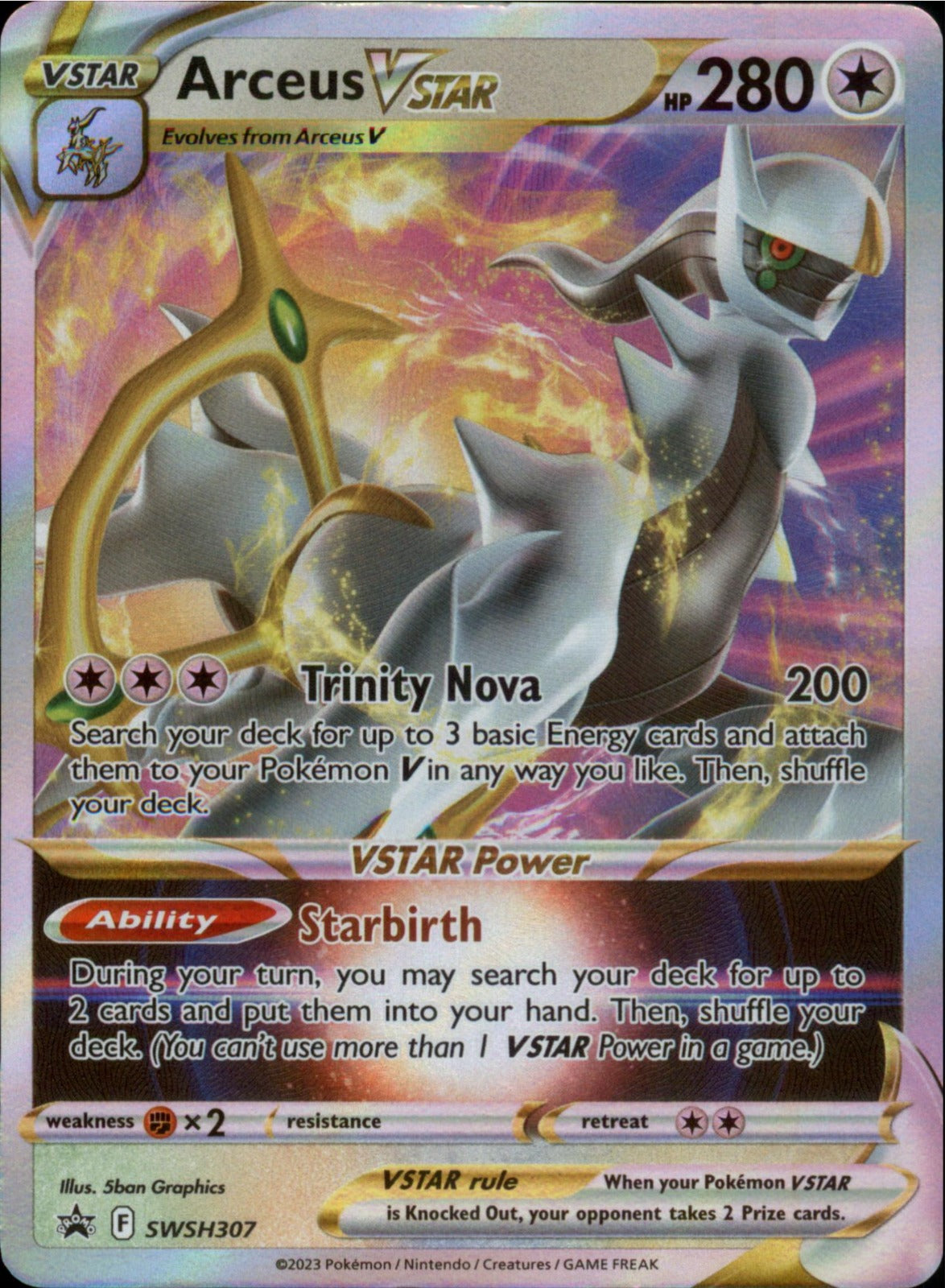 Pokemon Arceus VSTAR Ultra Rare SWSH09: Brilliant Stars 123/172 NM Holo