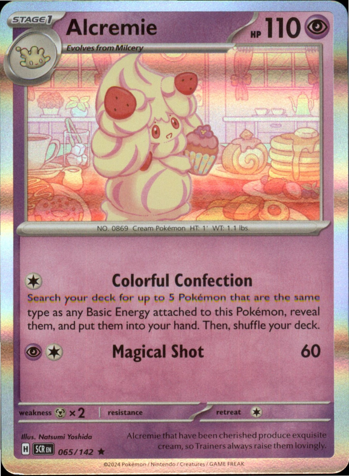 Pokemon Alcremie Rare SV07: Stellar Crown 065/142 NM Holo