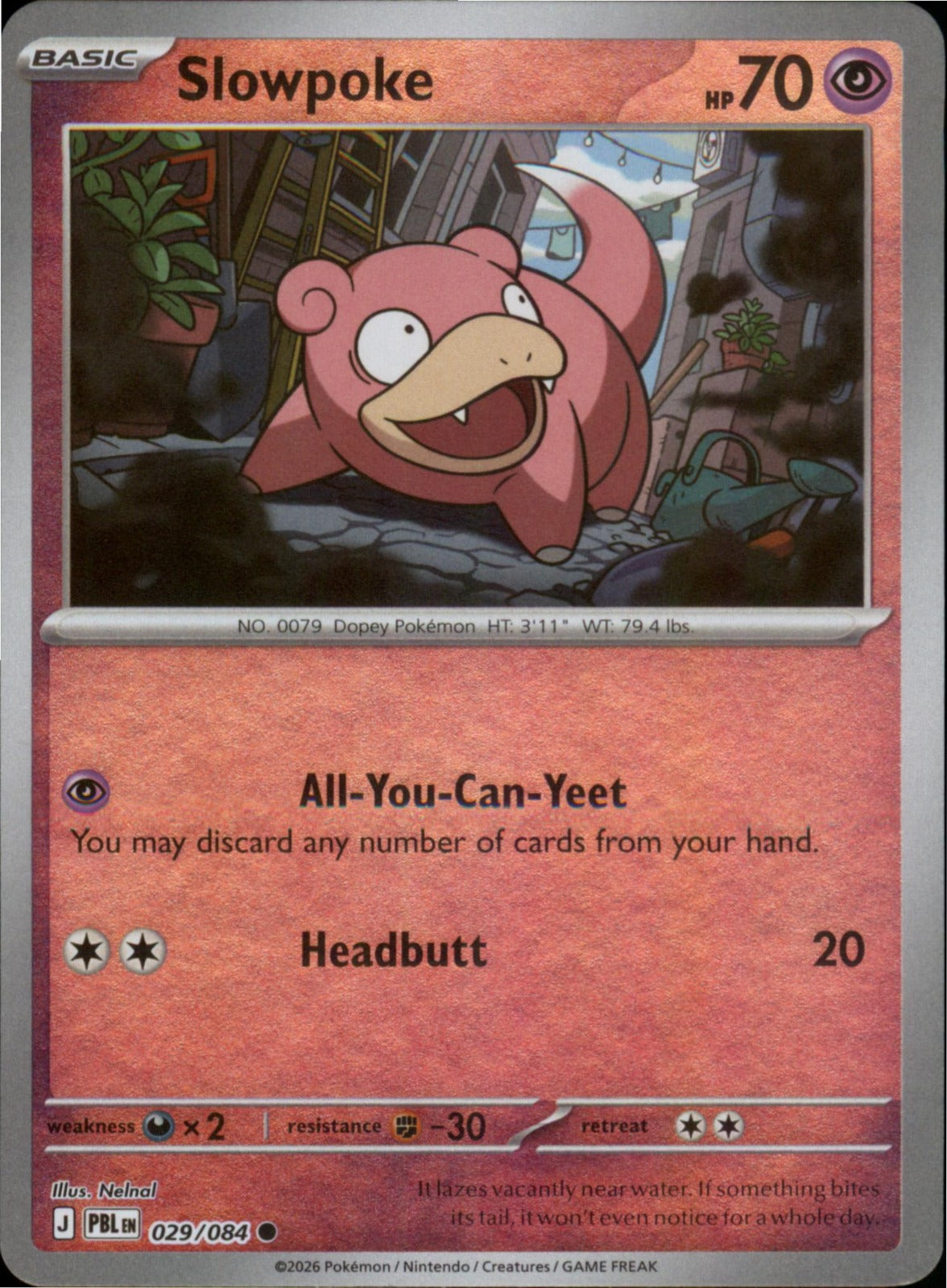 Pokemon Slowpoke Common ME05: Pitch Black 029/084 NM Reverse Holo