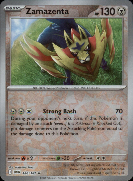Pokemon Zamazenta Rare SV10: Destined Rivals 146/182 NM Reverse Holo