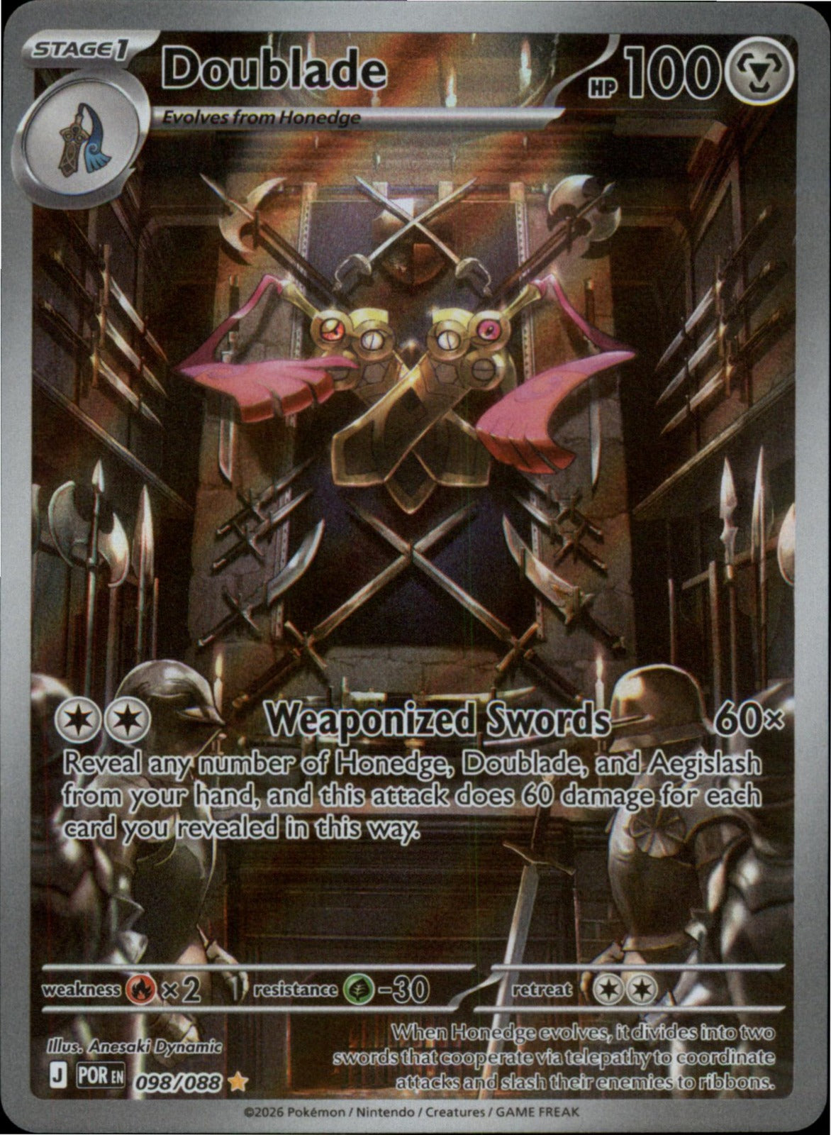 Pokemon Doublade Illustration Rare ME03: Perfect Order 098/088 NM