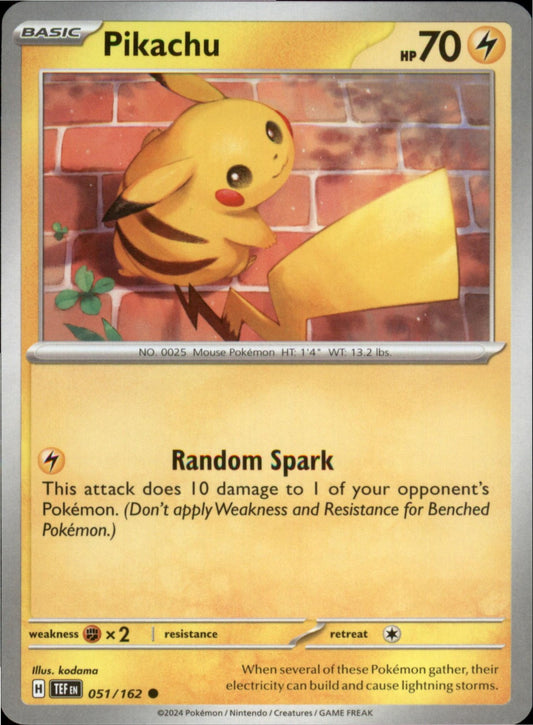 Pokemon Pikachu Common SV05: Temporal Forces 051/162 NM