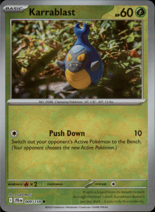Pokemon Karrablast Common SV09: Journey Together 009/159 NM Reverse Holo