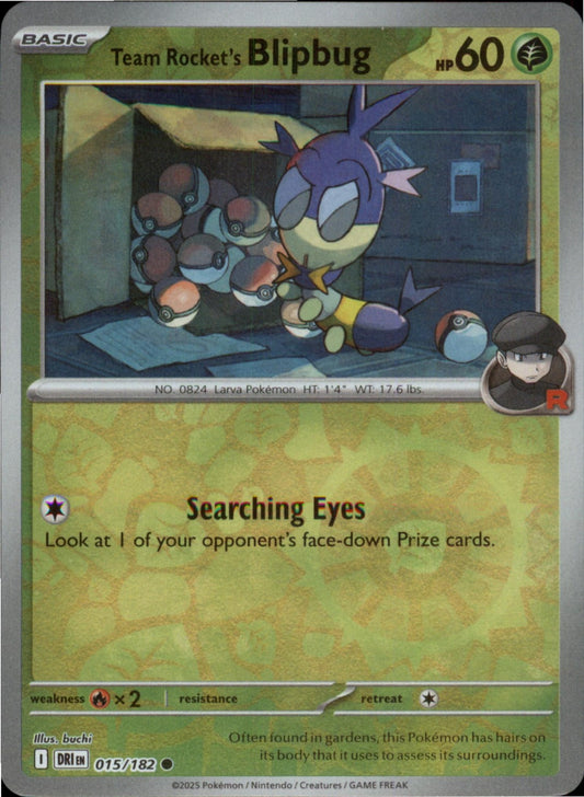 Pokemon Team Rocket's Blipbug Common Destined Rivals 015/182 NM Reverse Holo