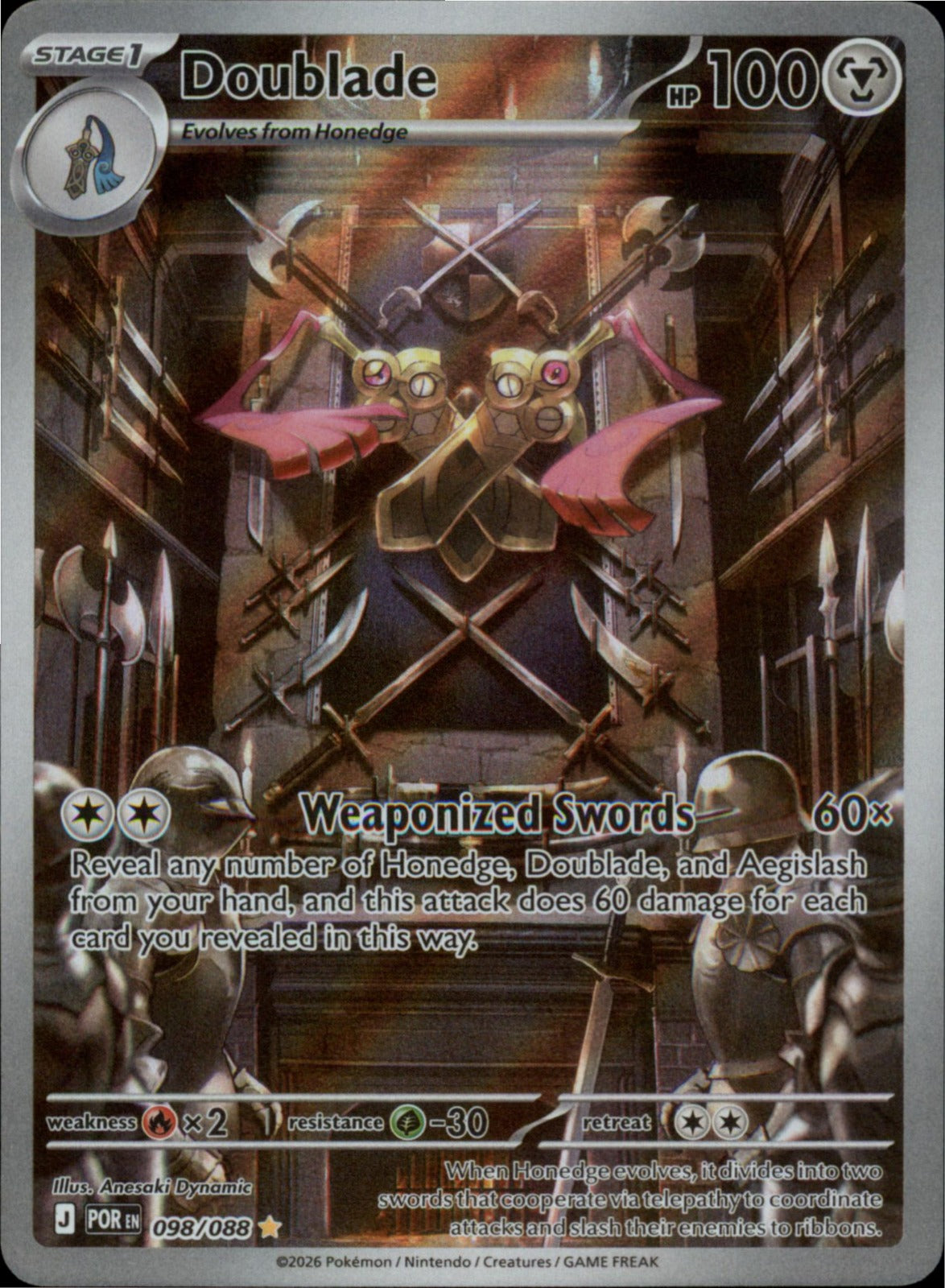 Pokemon Doublade Illustration Rare ME03: Perfect Order 098/088 NM Holo