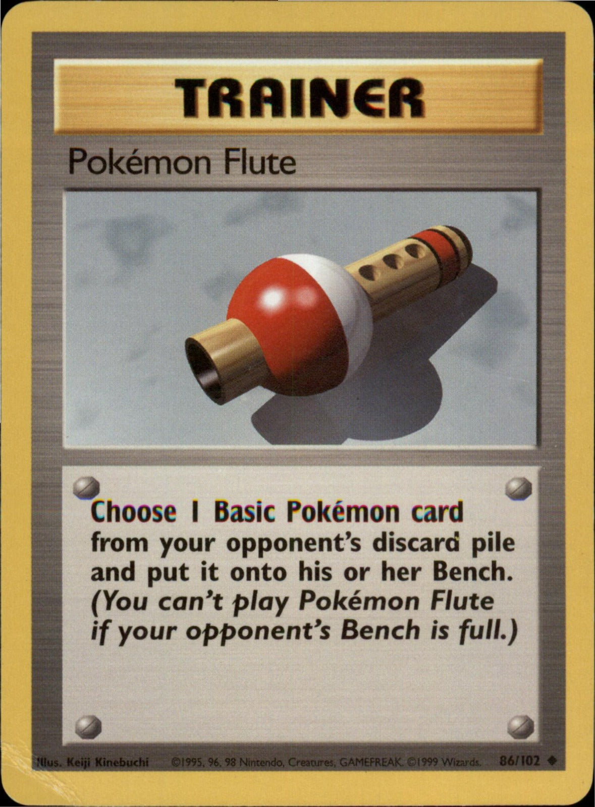 Pokemon Pokemon Flute Uncommon Base Set 086/102 LP