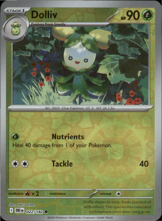Pokemon Dolliv Common SV10: Destined Rivals 022/182 NM Reverse Holo