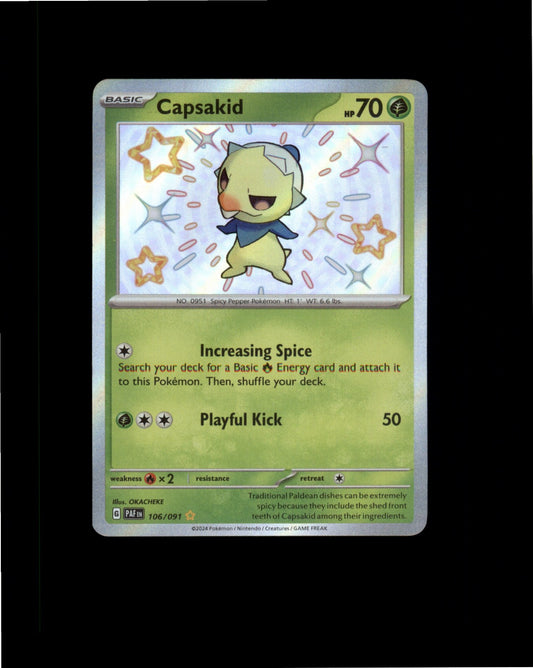 Pokemon Capsakid Shiny Rare SV: Paldean Fates 106/091 NM