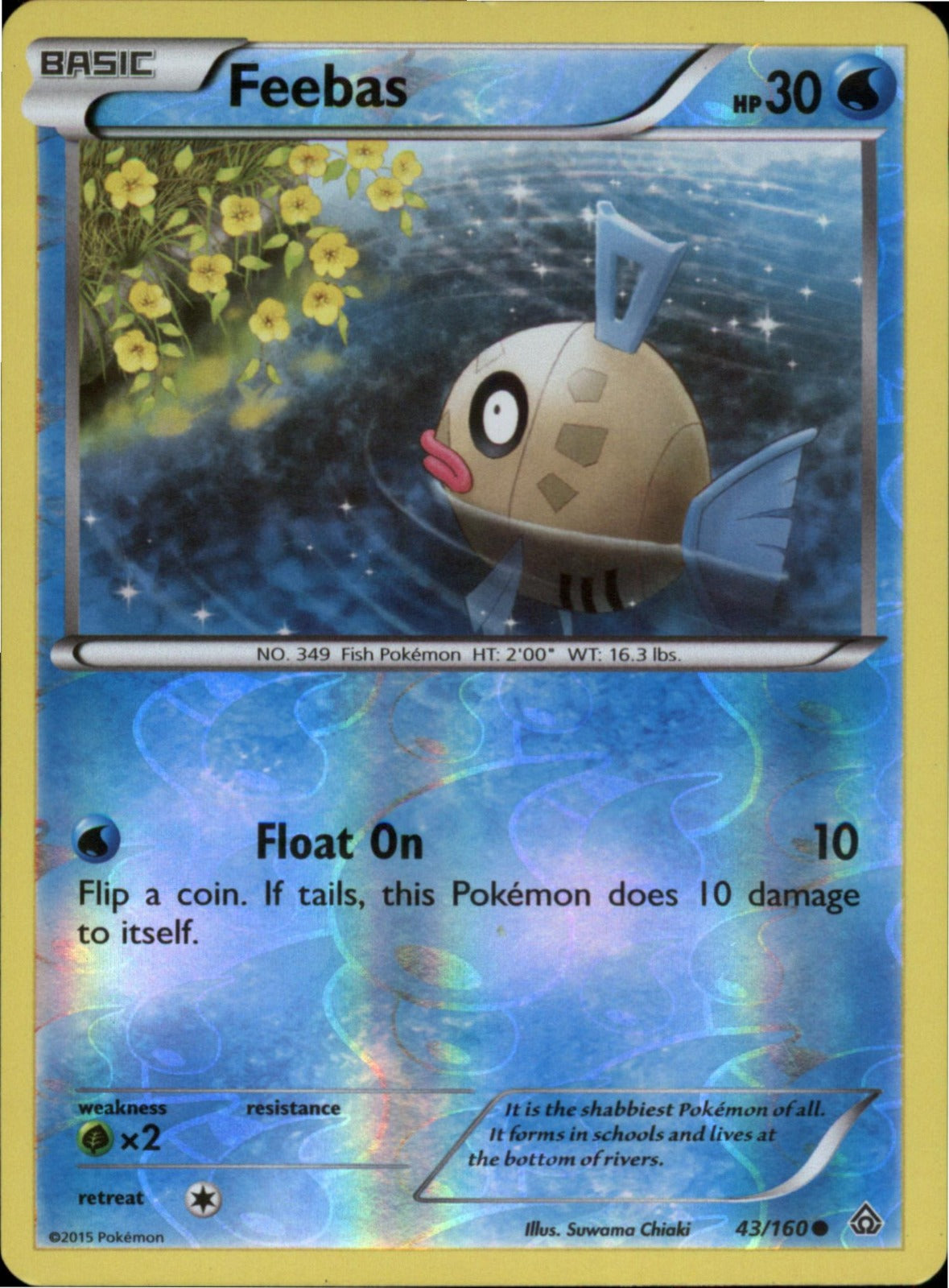 Pokemon Feebas Common XY - Primal Clash 43/160 LP Reverse Holo