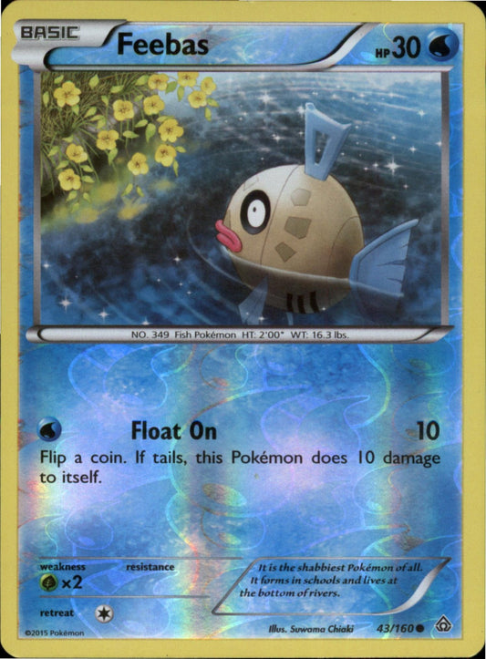 Pokemon Feebas Common XY - Primal Clash 43/160 LP Reverse Holo