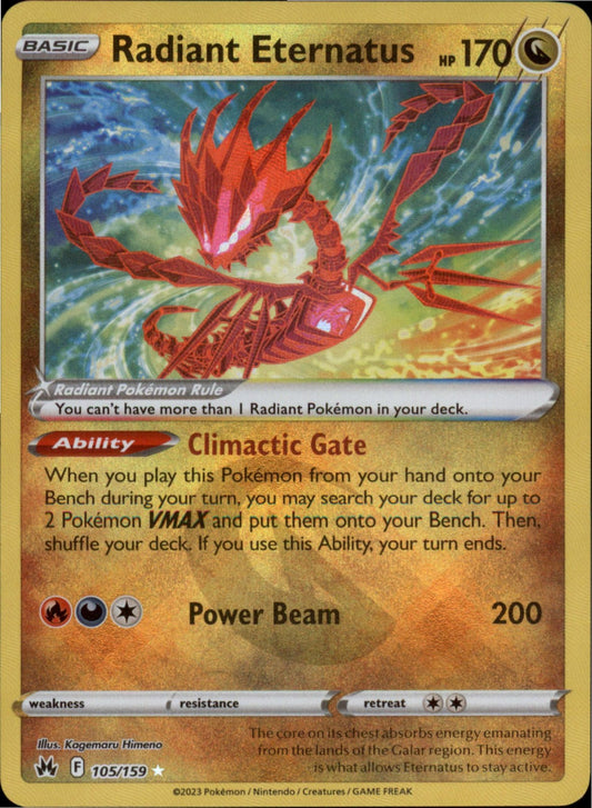 Pokemon Radiant Eternatus Radiant Rare SWSH: Crown Zenith 105/159 NM