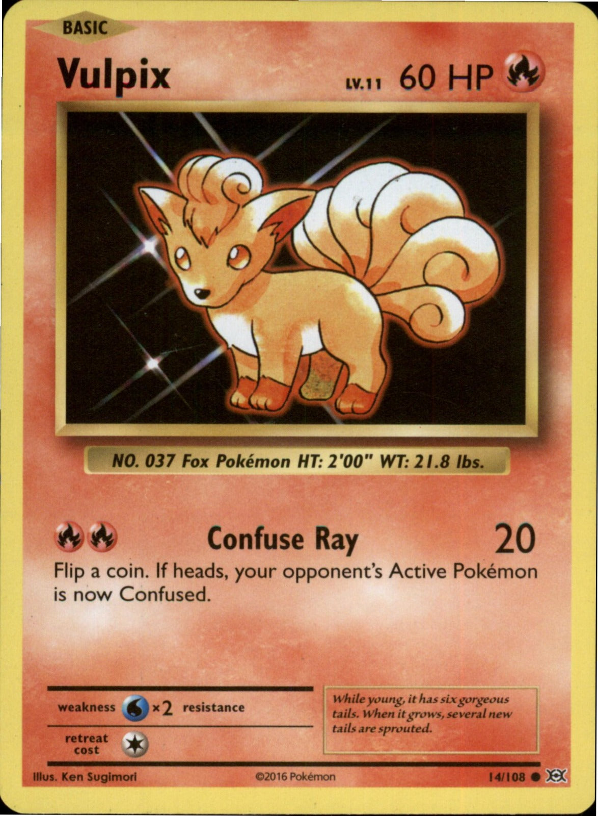 Pokemon Vulpix Common XY - Evolutions 14/108 NM