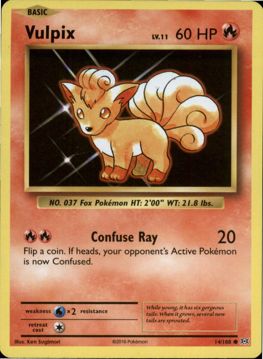 Pokemon Vulpix Common XY - Evolutions 14/108 NM