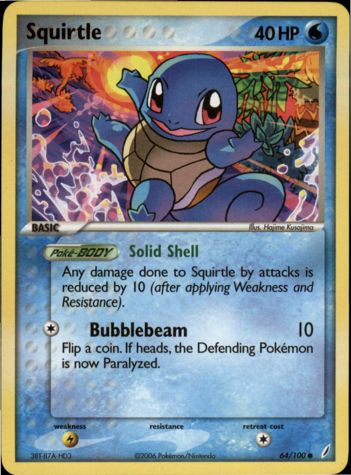 Pokemon Squirtle - 064/100 Common EX Crystal Guardians 64/100 NM-