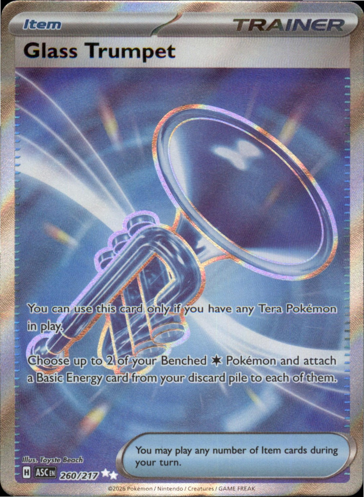 Pokemon Glass Trumpet Ultra Rare ME: Ascended Heroes 260/217 NM Holo
