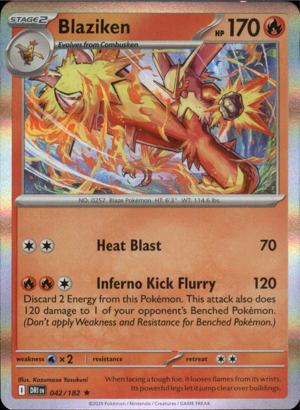 Pokemon Blaziken Rare SV10: Destined Rivals 042/182 NM Holo