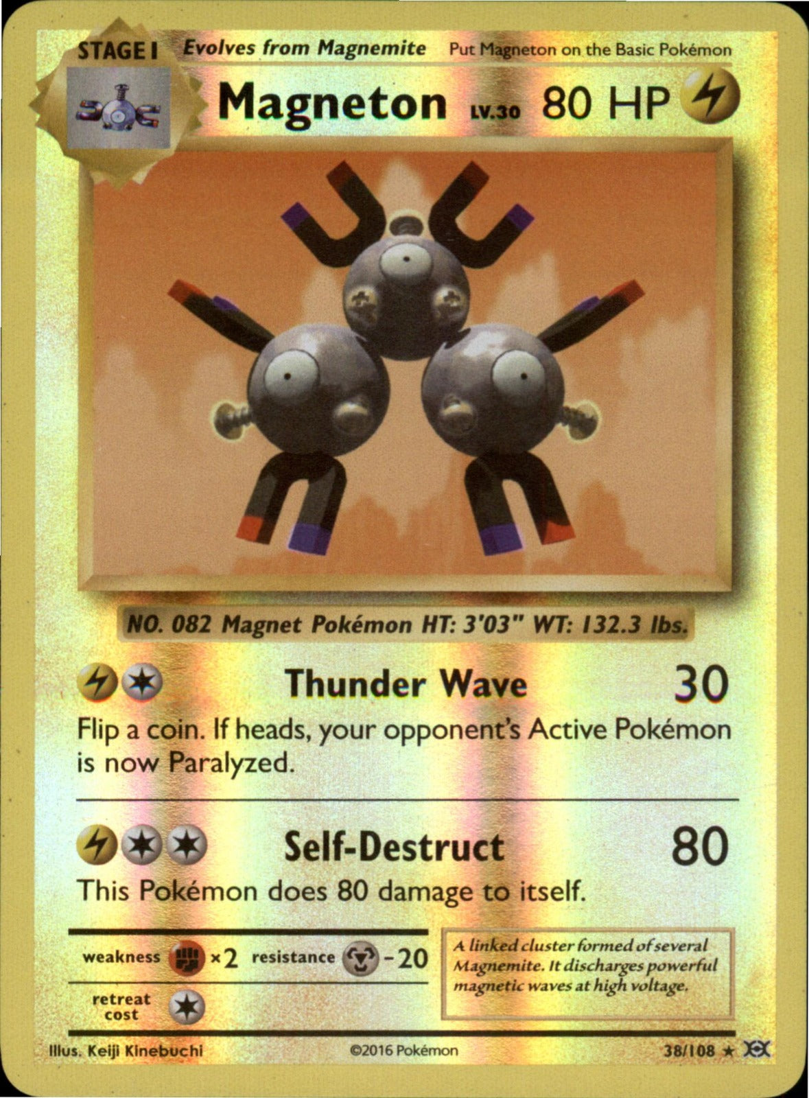 Pokemon Magneton Holo Rare XY - Evolutions 38/108 LP Reverse Holo