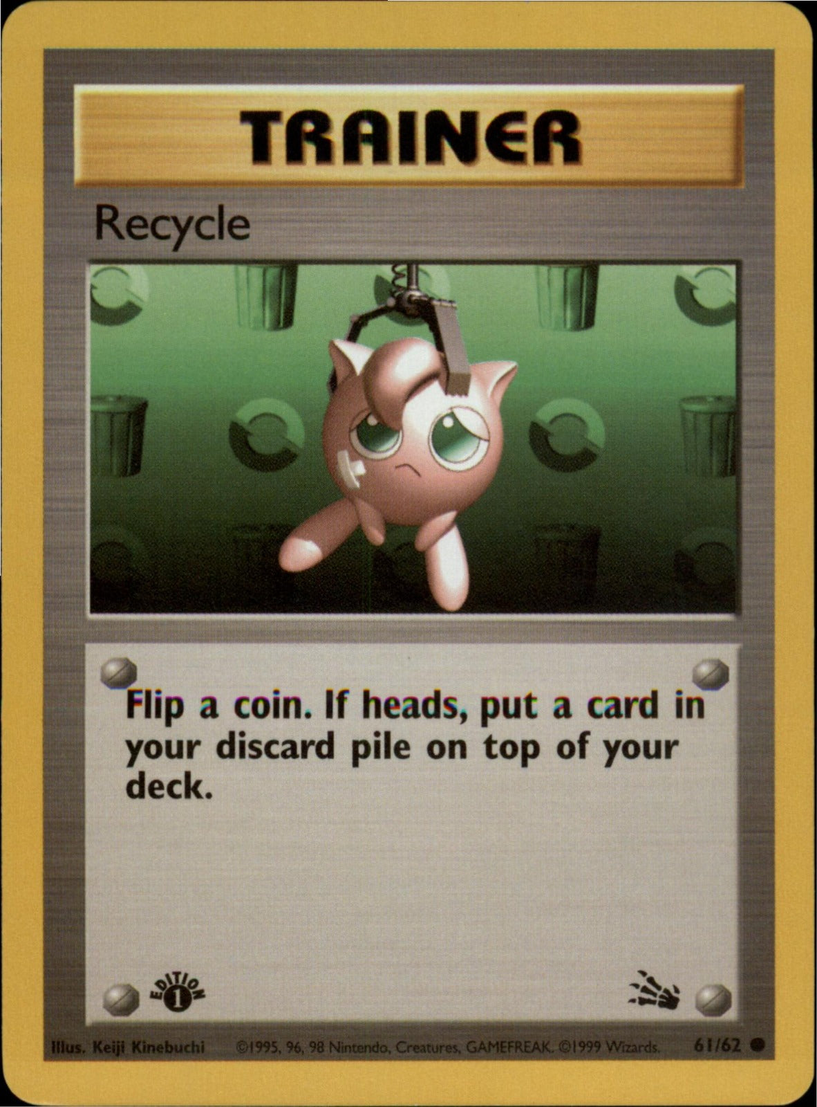 Pokemon Recycle Common Fossil 61/62 NM 1st Edition