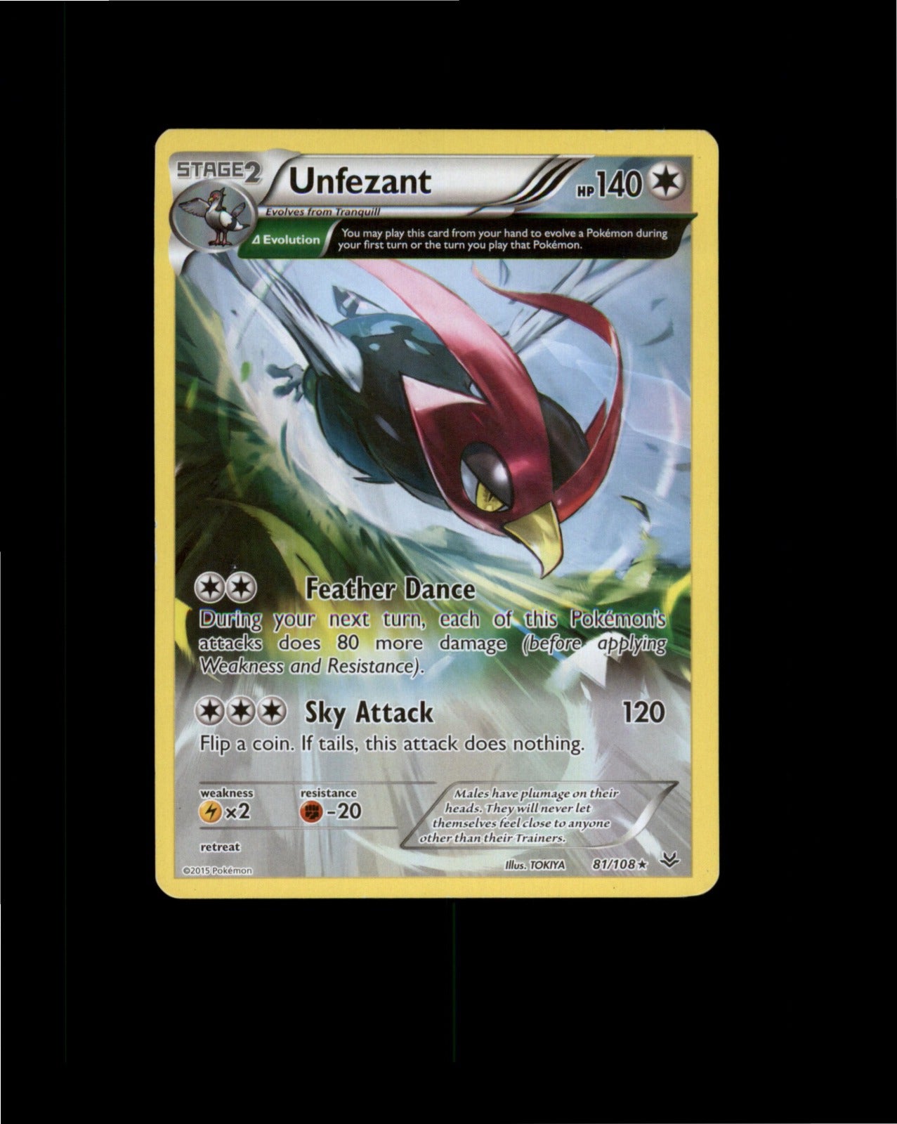 Pokemon Unfezant (81 Delta) Rare XY - Roaring Skies 81/108 NM