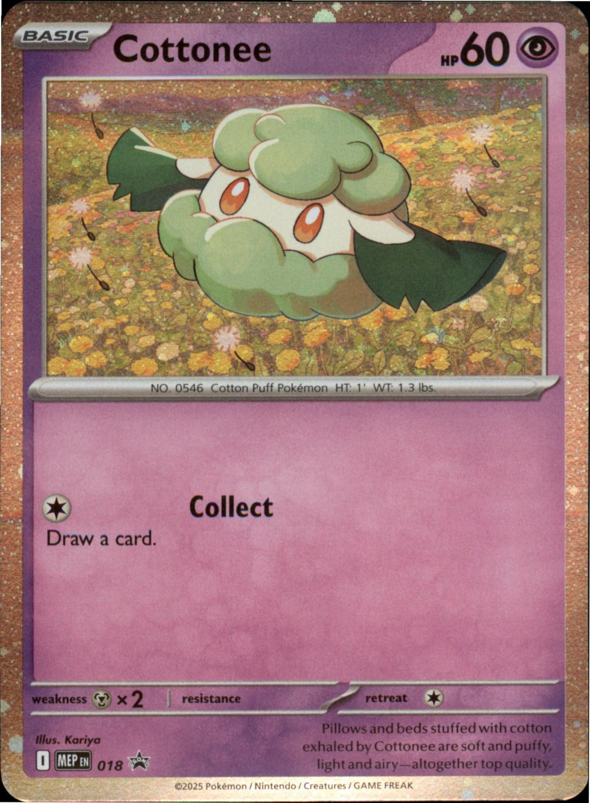 Pokemon Cottonee (Cosmos Holo) Promo ME: Mega Evolution Promo 018 NM Holo