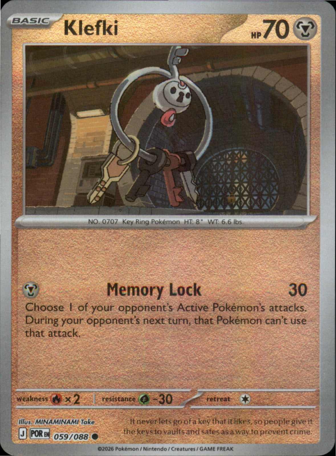 Pokemon Klefki Common ME03: Perfect Order 059/088 NM Reverse Holo