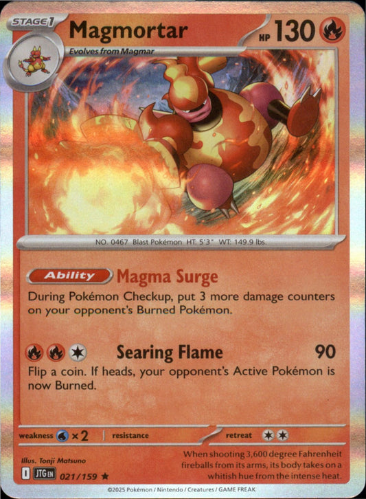 Pokemon Magmortar Rare SV09: Journey Together 021/159 NM Holo