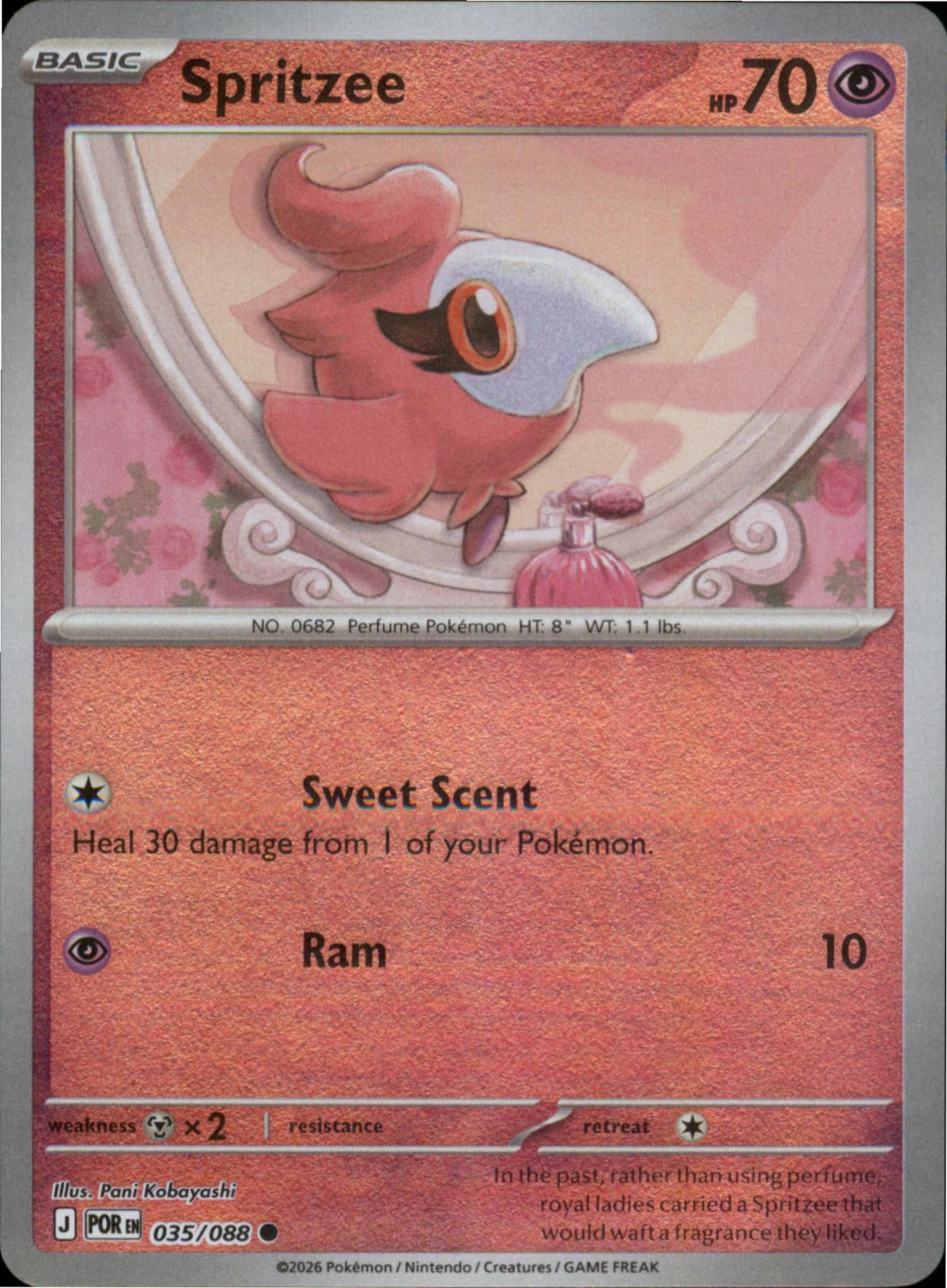 Pokemon Spritzee Common ME03: Perfect Order 035/088 NM Reverse Holo