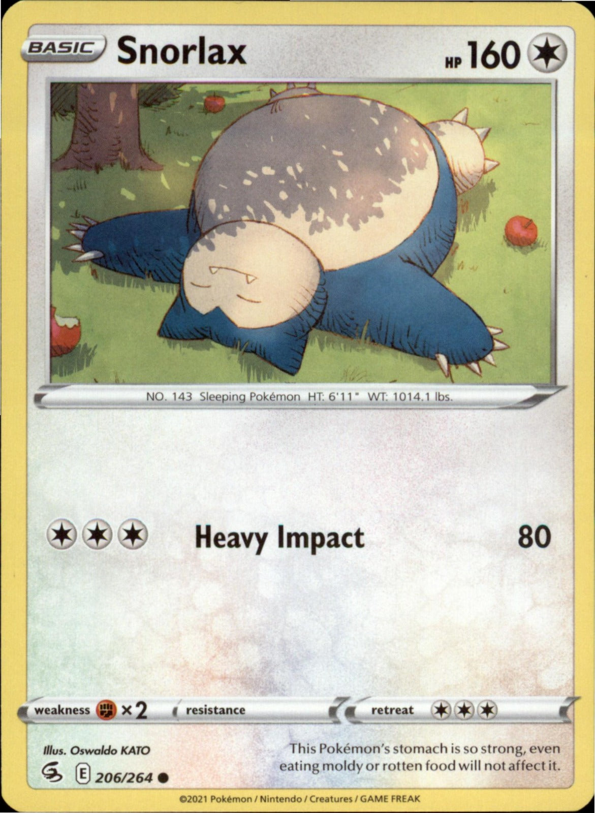 Pokemon Snorlax Common SWSH08: Fusion Strike 206/264 NM