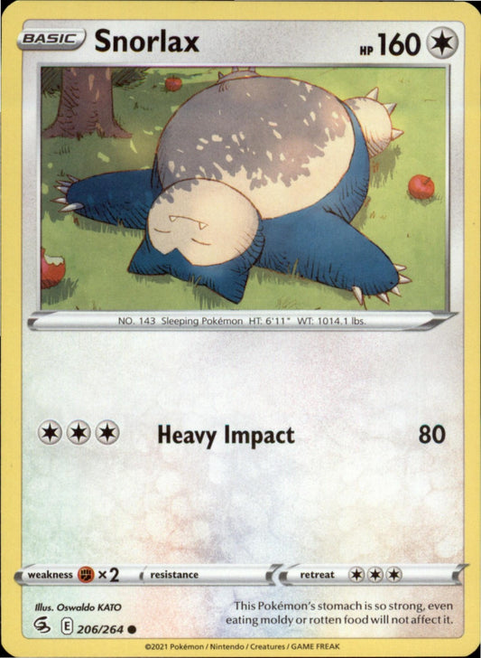 Pokemon Snorlax Common SWSH08: Fusion Strike 206/264 NM