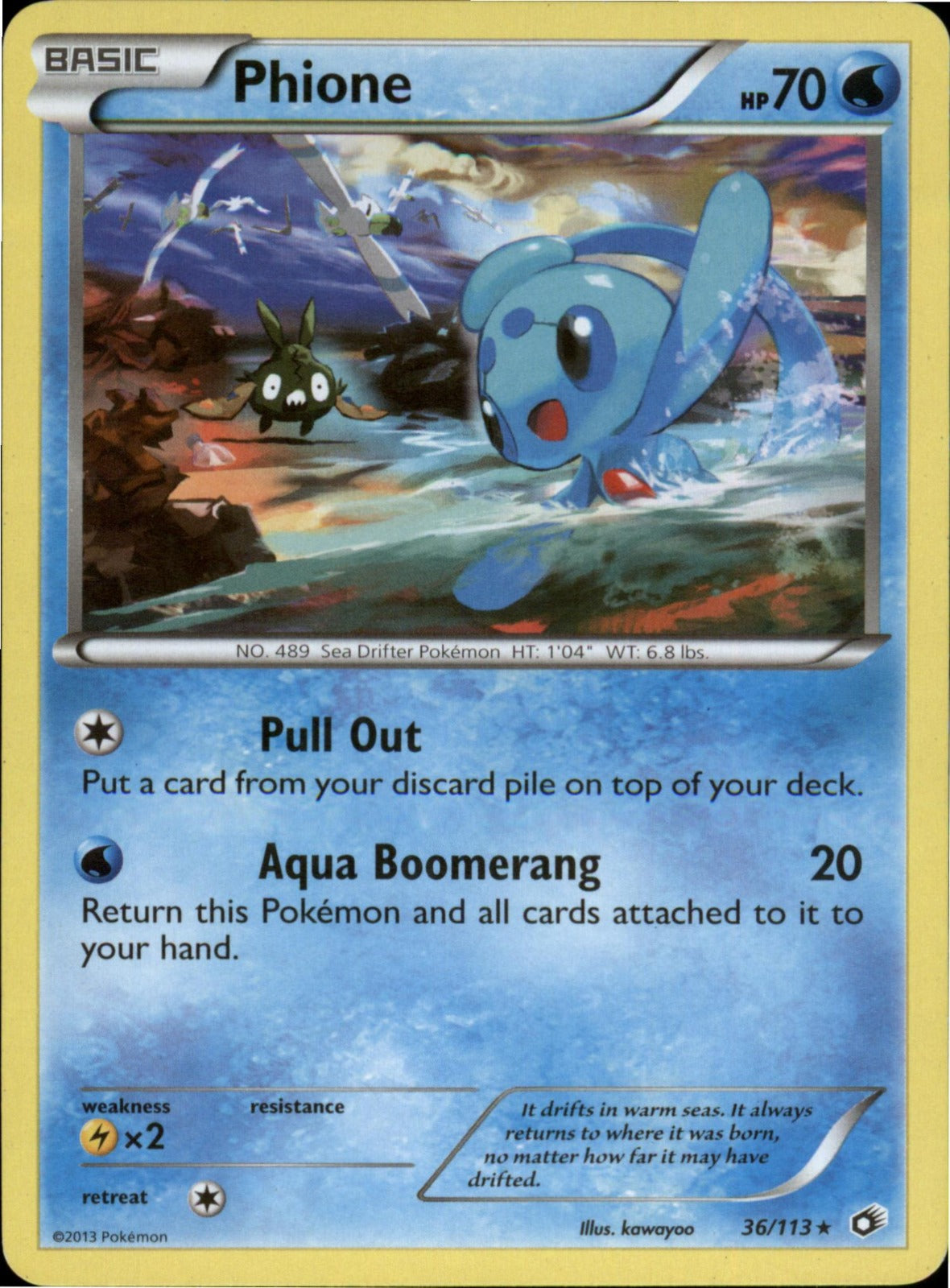 Pokemon Phione Rare Legendary Treasures 36/113 NM