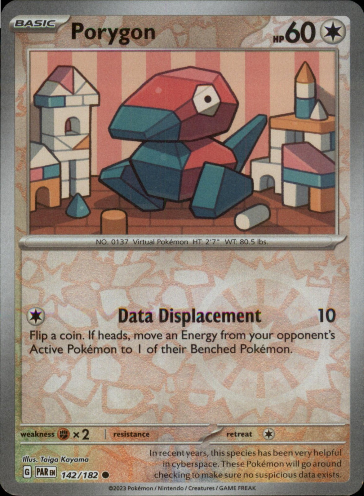 Pokemon Porygon Common SV04: Paradox Rift 142/182 NM Reverse Holo