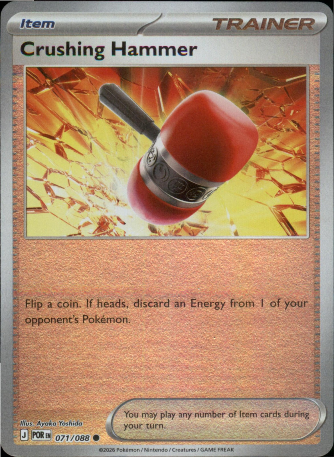 Pokemon Crushing Hammer Common ME03: Perfect Order 071/088 NM Reverse Holo