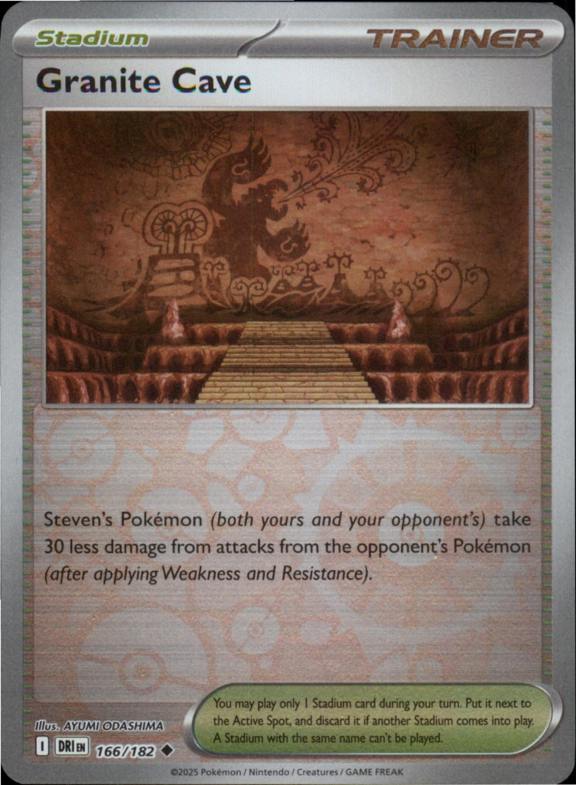 Pokemon Granite Cave Uncommon SV10: Destined Rivals 166/182 NM Reverse Holo