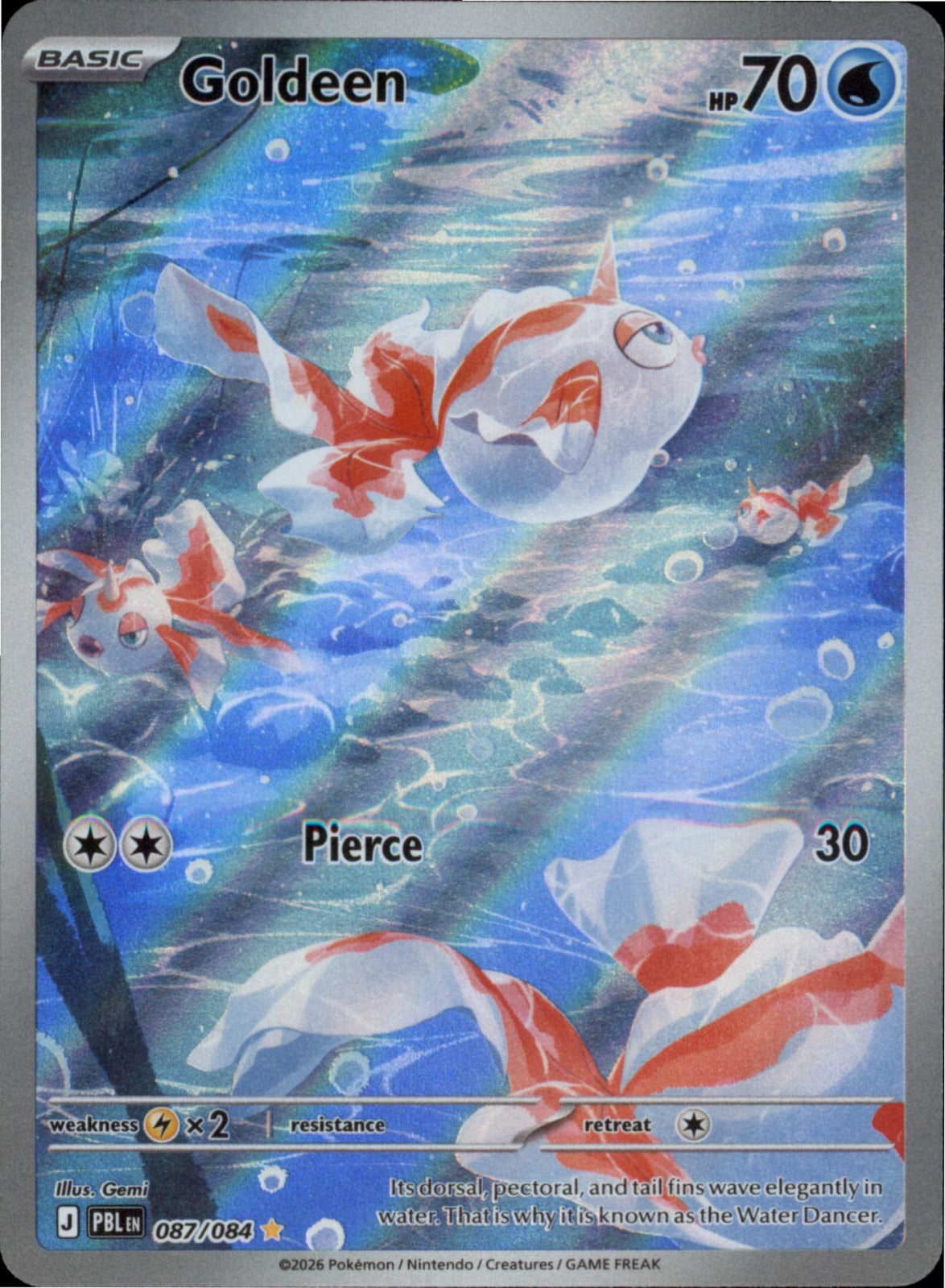 Pokemon Goldeen Illustration Rare ME05: Pitch Black 087/084 NM Holo