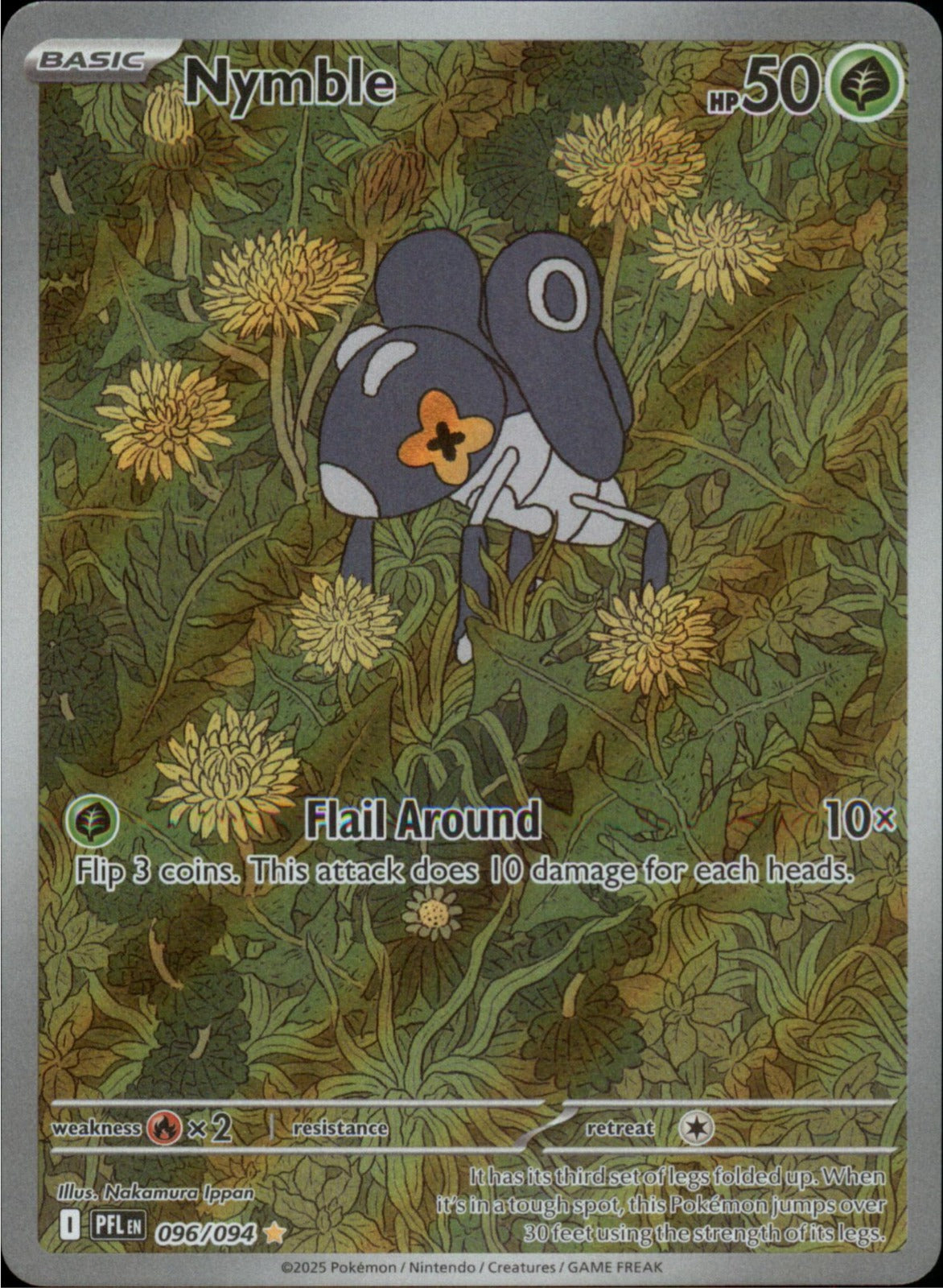 Pokemon Nymble Illustration Rare ME02: Phantasmal Flames 096/094 NM Holo
