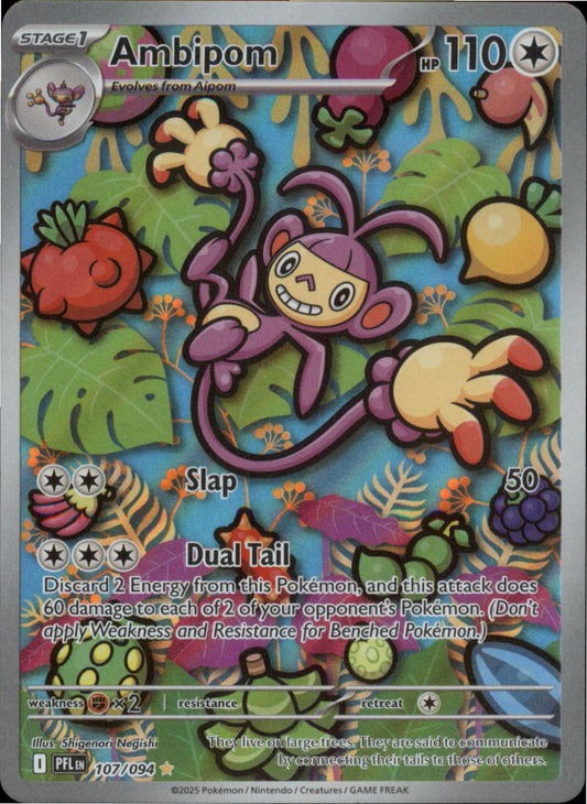 Pokemon Ambipom Illustration Rare ME02: Phantasmal Flames 107/094 NM Holo