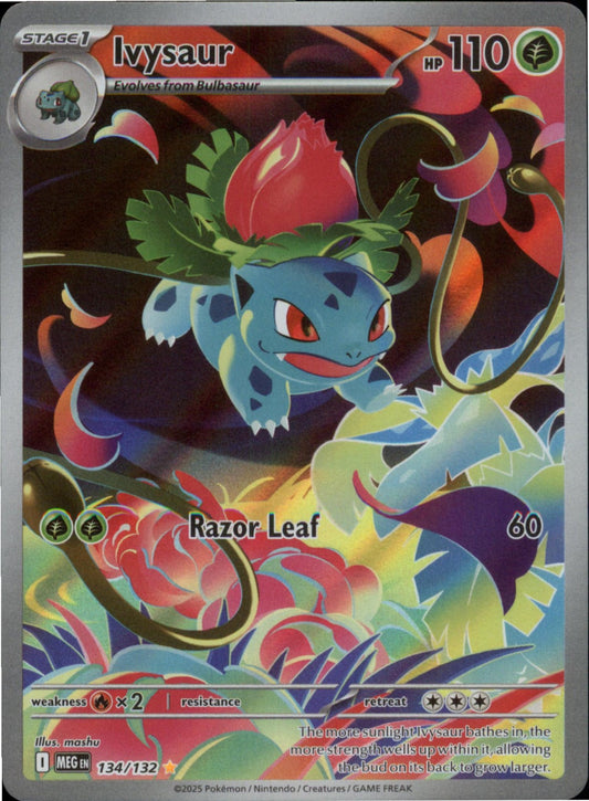 Pokemon Ivysaur Illustration Rare ME01: Mega Evolution 134/132 NM Holo