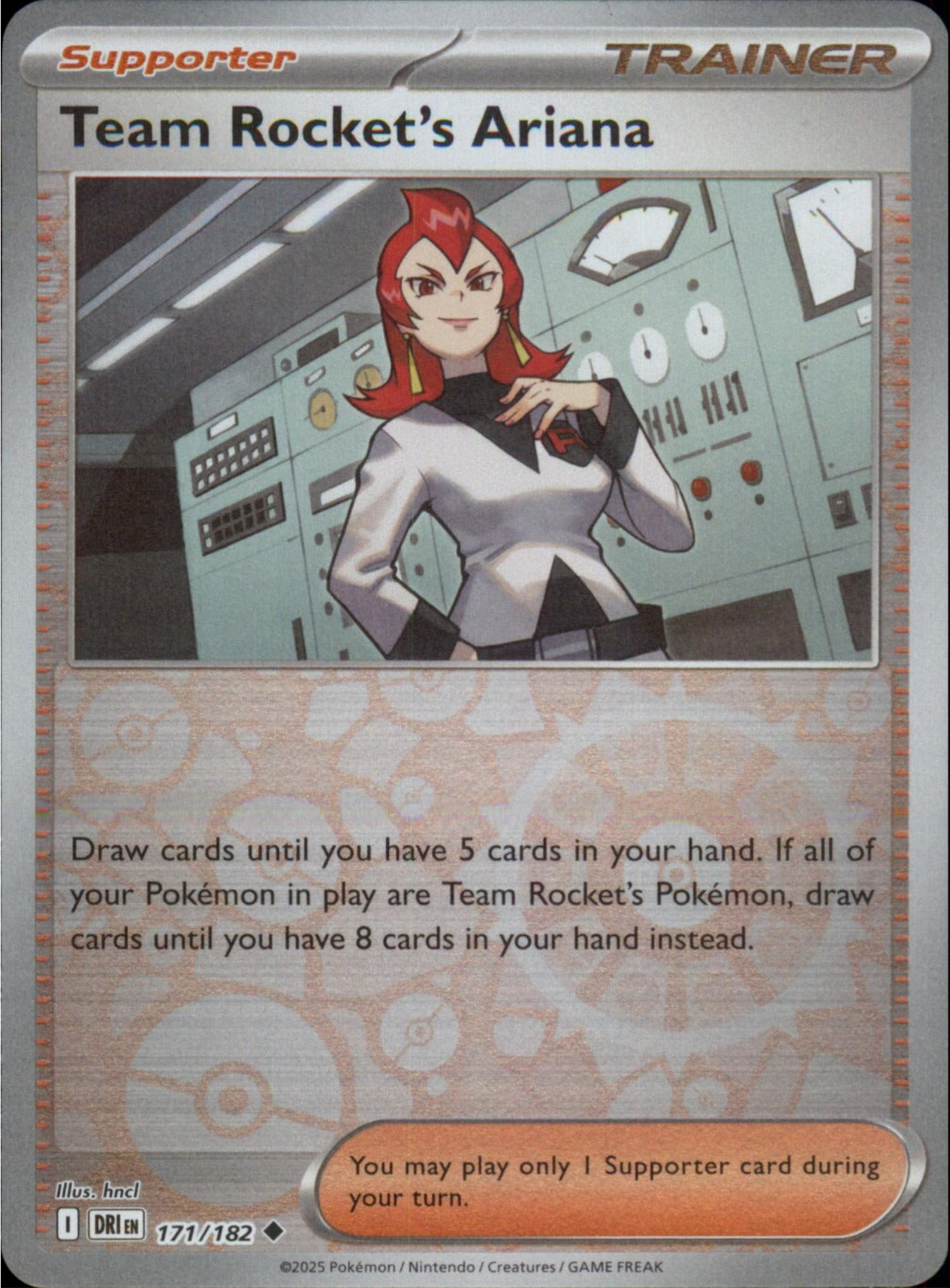 Pokemon Team Rocket's Ariana Uncommon Destined Rivals 171/182 NM Reverse Holo