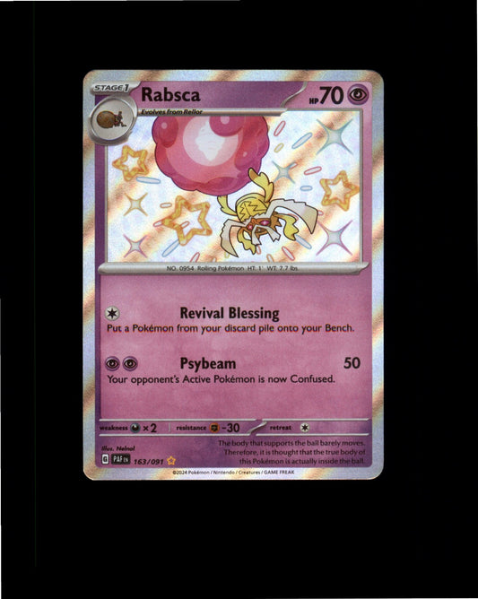 Pokemon Rabsca Shiny Rare SV: Paldean Fates 163/091 NM