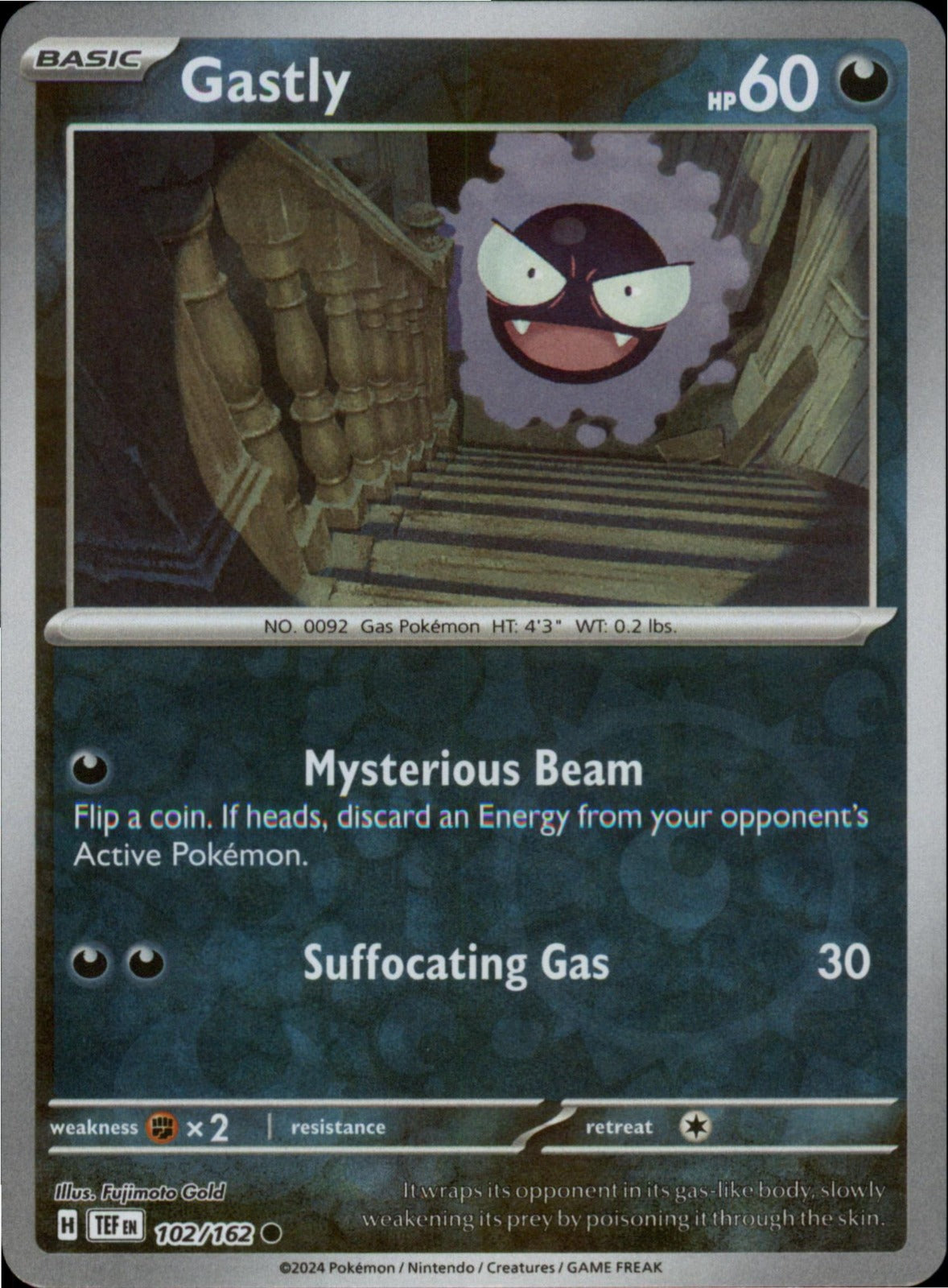 Pokemon Gastly Common SV05: Temporal Forces 102/162 NM Reverse Holo