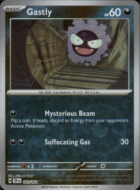 Pokemon Gastly Common SV05: Temporal Forces 102/162 NM Reverse Holo