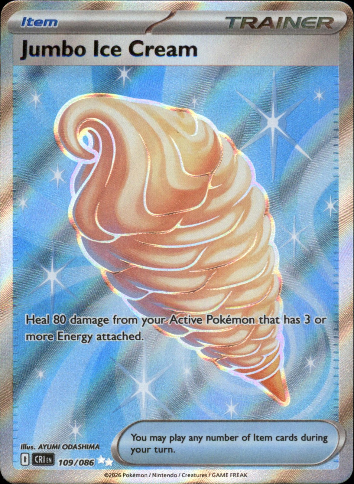 Pokemon Jumbo Ice Cream Ultra Rare ME04: Chaos Rising 109/086 NM Holo