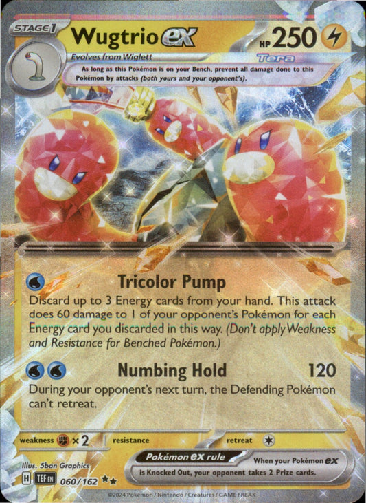 Pokemon Wugtrio ex Double Rare SV05: Temporal Forces 060/162 NM Holo
