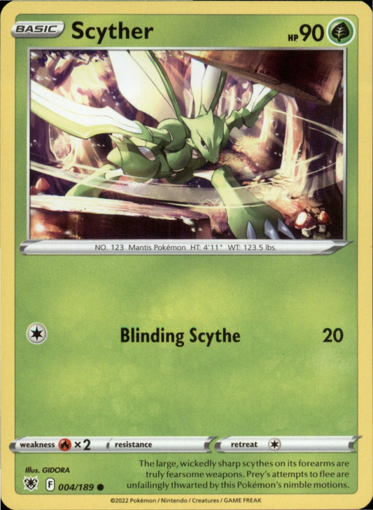 Pokemon Scyther (004) Common SWSH10: Astral Radiance 004/189 NM