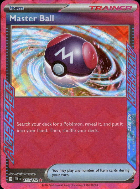 Pokemon Master Ball ACE SPEC Rare SV05: Temporal Forces 153/162 NM Holo
