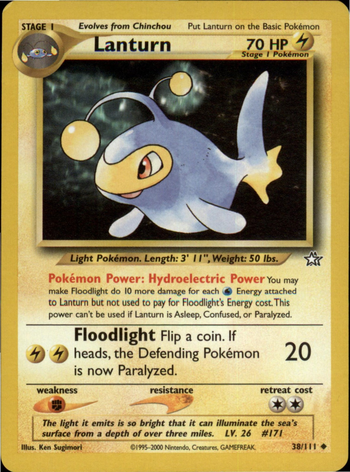 Pokemon Lanturn Uncommon Neo Genesis 038/111 NM