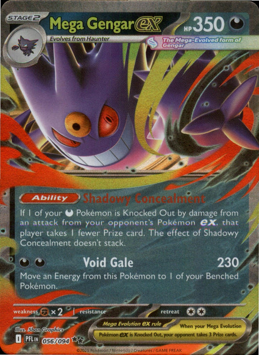 Pokemon Mega Gengar ex Double Rare ME02: Phantasmal Flames 056/094 NM Holo